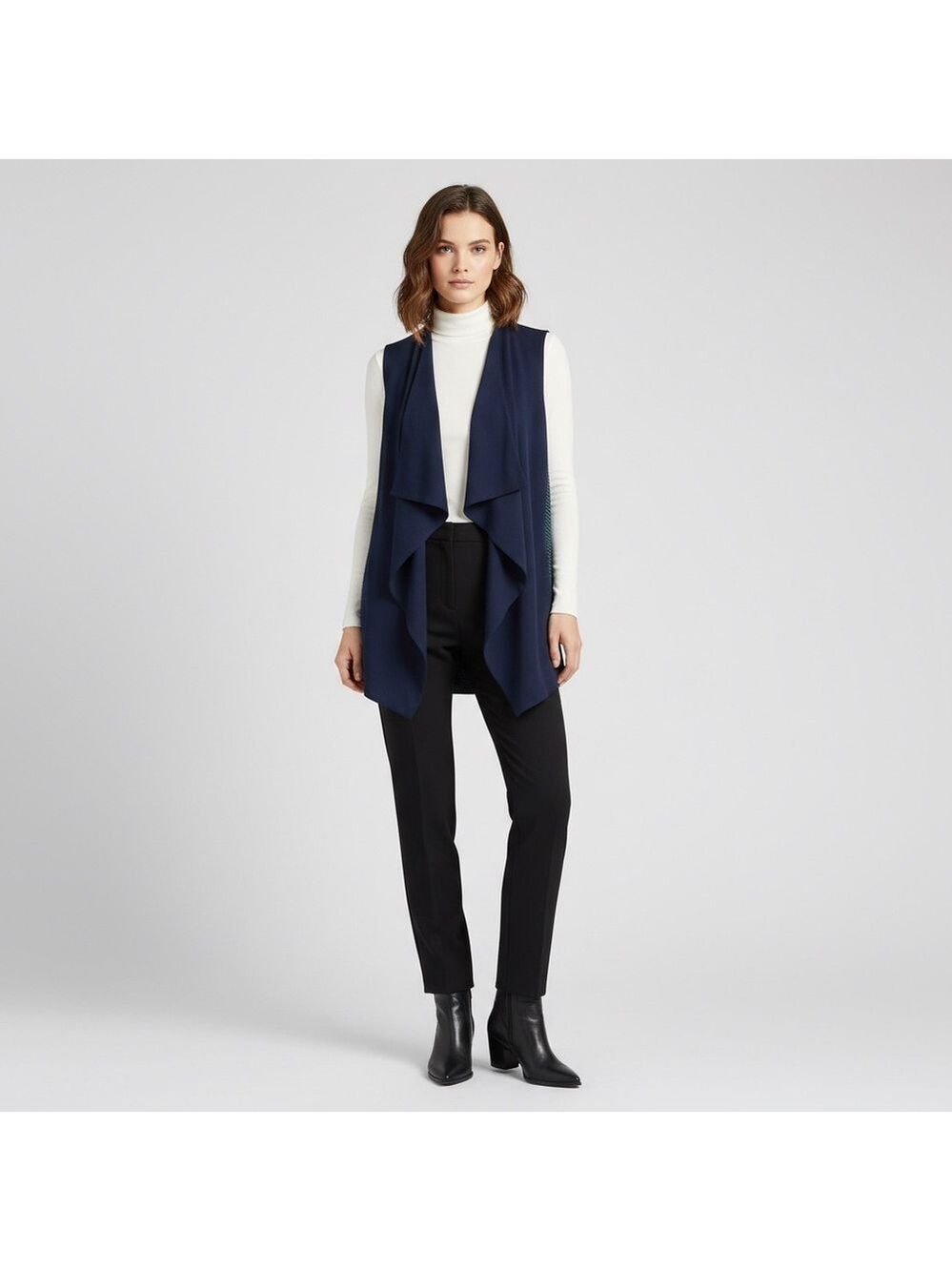RW&CO blue knitted open vest normcore XS